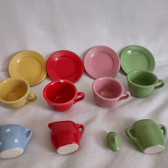 Kids Porcelain Tea Set Miniature Toys Girls Playset Roleplay Tea Time Princess - Picture 3 of 6